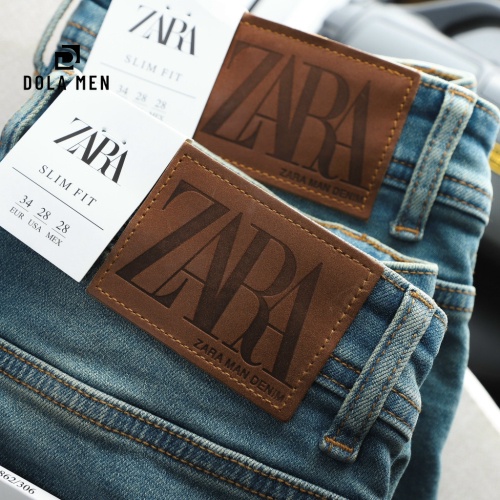 Quần Jean Nam ZARA CXZAR002 màu Xanh Was Co Giãn tag da thật, co giãn thoải mái Hàng Chính Hãng Cao Cấp Dolamen