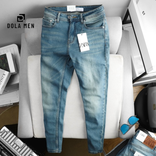 Quần Jean Nam ZARA CXZAR002 màu Xanh Was Co Giãn tag da thật, co giãn thoải mái Hàng Chính Hãng Cao Cấp Dolamen