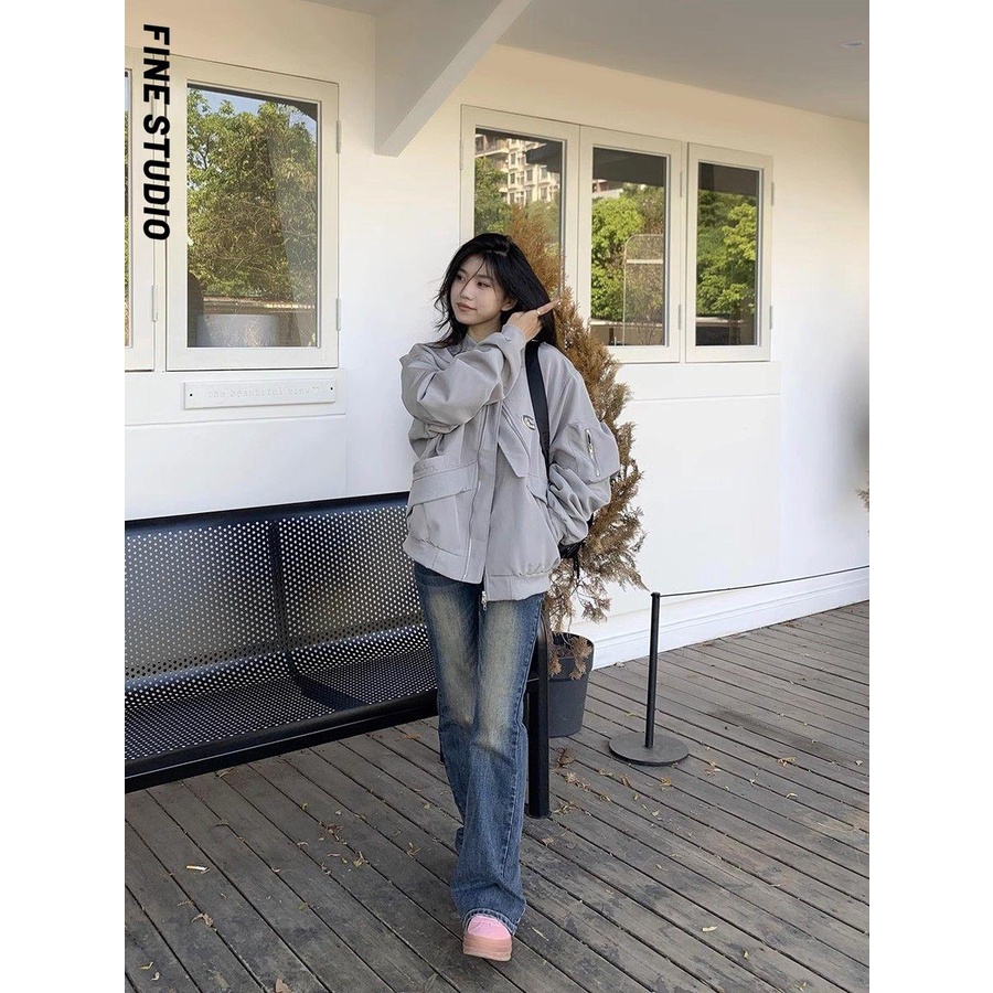 Áo Khoác Dáng Rộng Phong Cách Thời Trang Mỹ Dành Cho Nữ