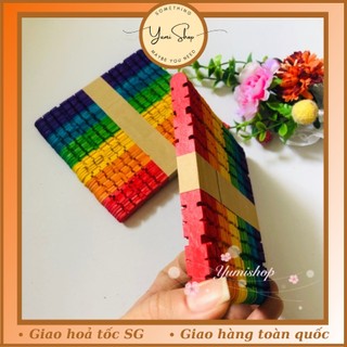 Bộ 48 Que Kem Có Màu Khắc Cạnh Làm Mô Hình Nhà Thủ Công Que Kem Handmade