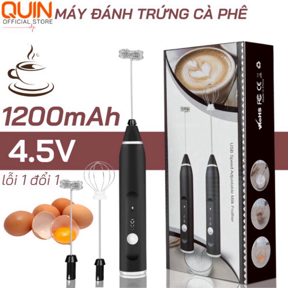 Máy Đánh Trứng, Đánh Sữa Và Tạo Bọt Cafe Di Động Cầm Tay 3 Tốc Độ Sử Dụng Pin Sạc Cao Cấp Hot Hot