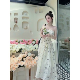 Váy đầm cúp ngực thời trang nữ maxi chât caro thổ cẩm có mocking phía sau có mút, có lót,