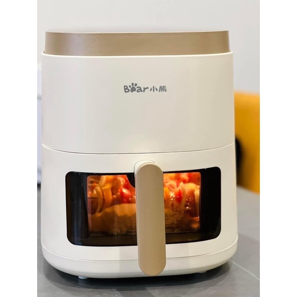 Nồi chiên không dầu mặt kính dung tích 5L BEAR QZG- F15E3 1500W màu trắng bảo hành 12 tháng