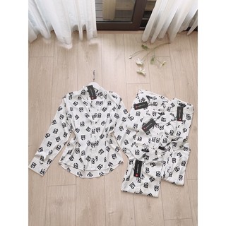 Áo sơmi hoạ tiết lụa satin