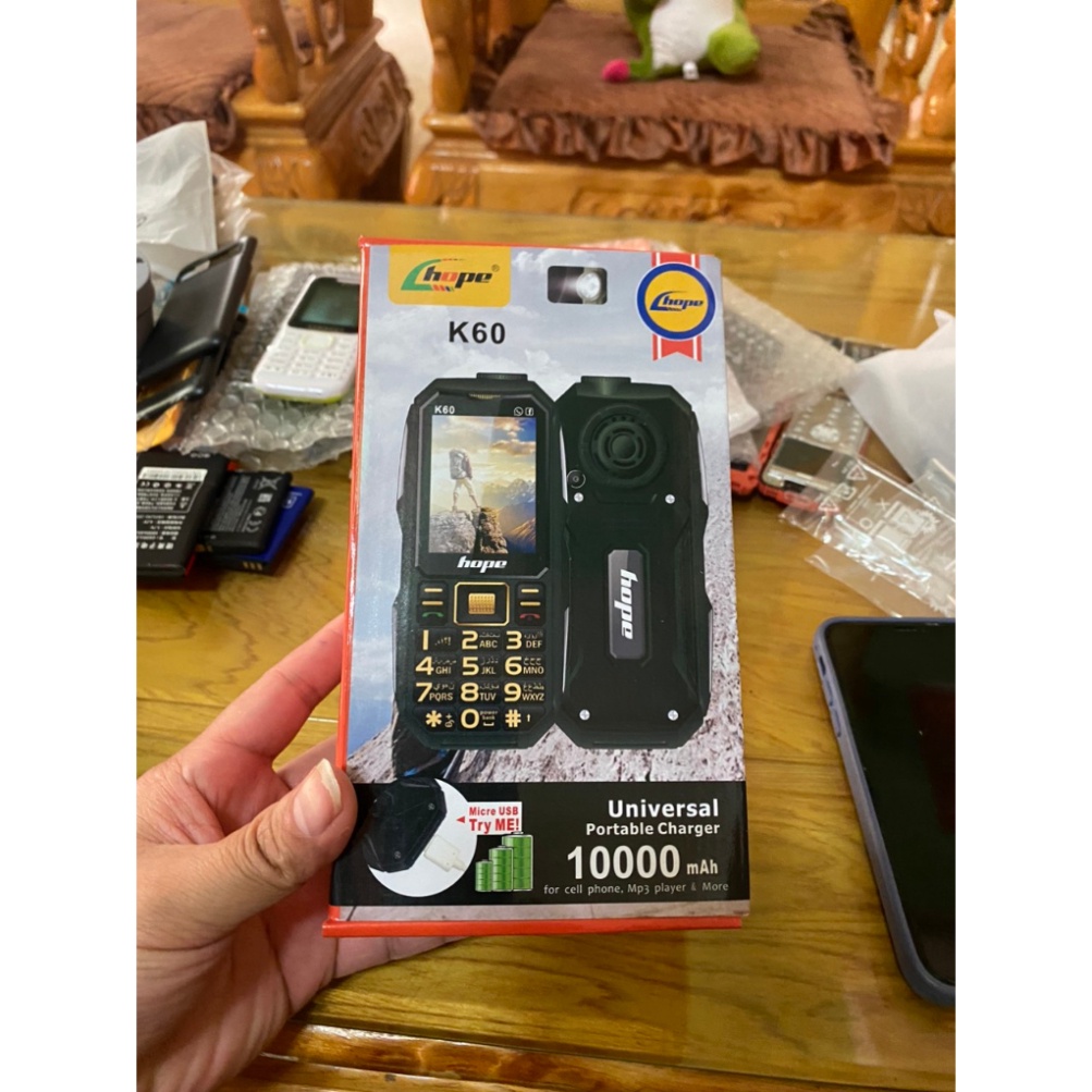 Điện Thoại 3 sim 3 sóng Hope K60 Pin Trâu Loa To Phím To dành cho người già
