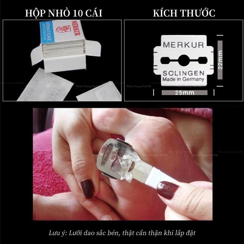 Lưỡi lam bào gót chân - hộp 100 chiếc lưỡi lam bào gót chân -dao lam chuyên dụng ngành nail
