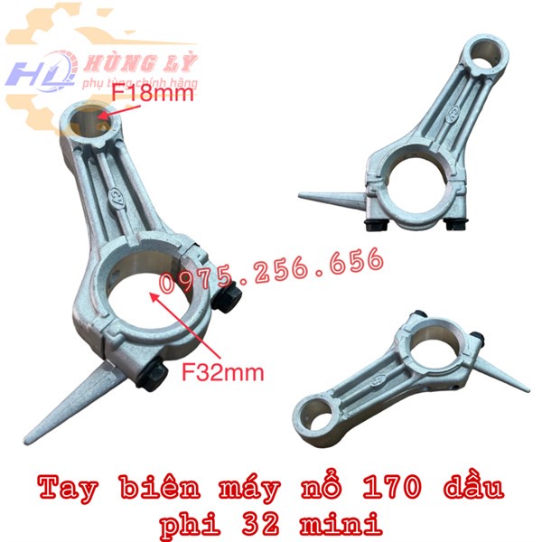 Phụ tùng hùng lỳ Tay biên máy nổ 170 dầu phi 32 mini