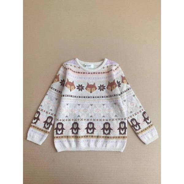 Áo len bé gái chim cánh cụt Hm xuất