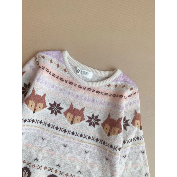 Áo len bé gái chim cánh cụt Hm xuất