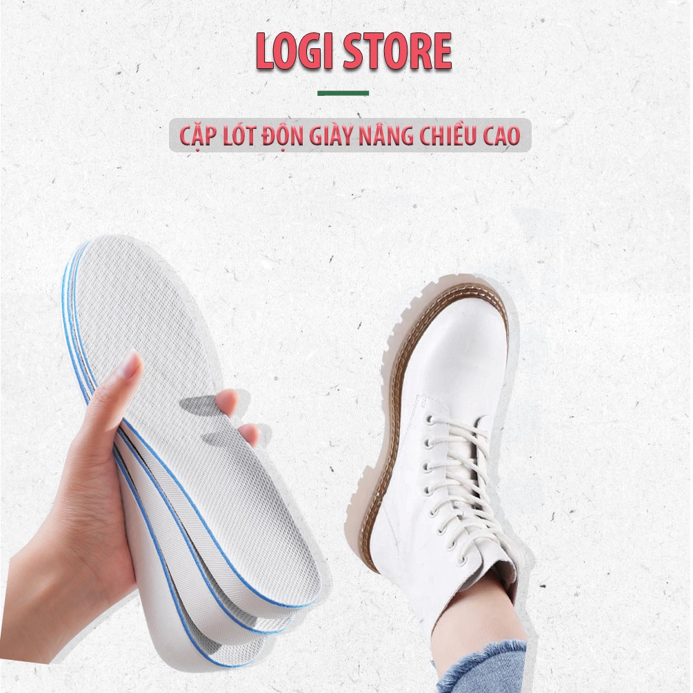 Cặp Lót Độn Giày Nâng Chiều Cao 1.5cm 2.5cm 3.5cm - Lót Giầy Tăng Chiều Cao Cứng Cáp, Đàn Hồi, Đi Chắc Chân