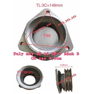 Phụ tùng hùng lỳ puly máy nổ 15 df 18cm 2 rãnh b cổ ngắn cao 9.8cm