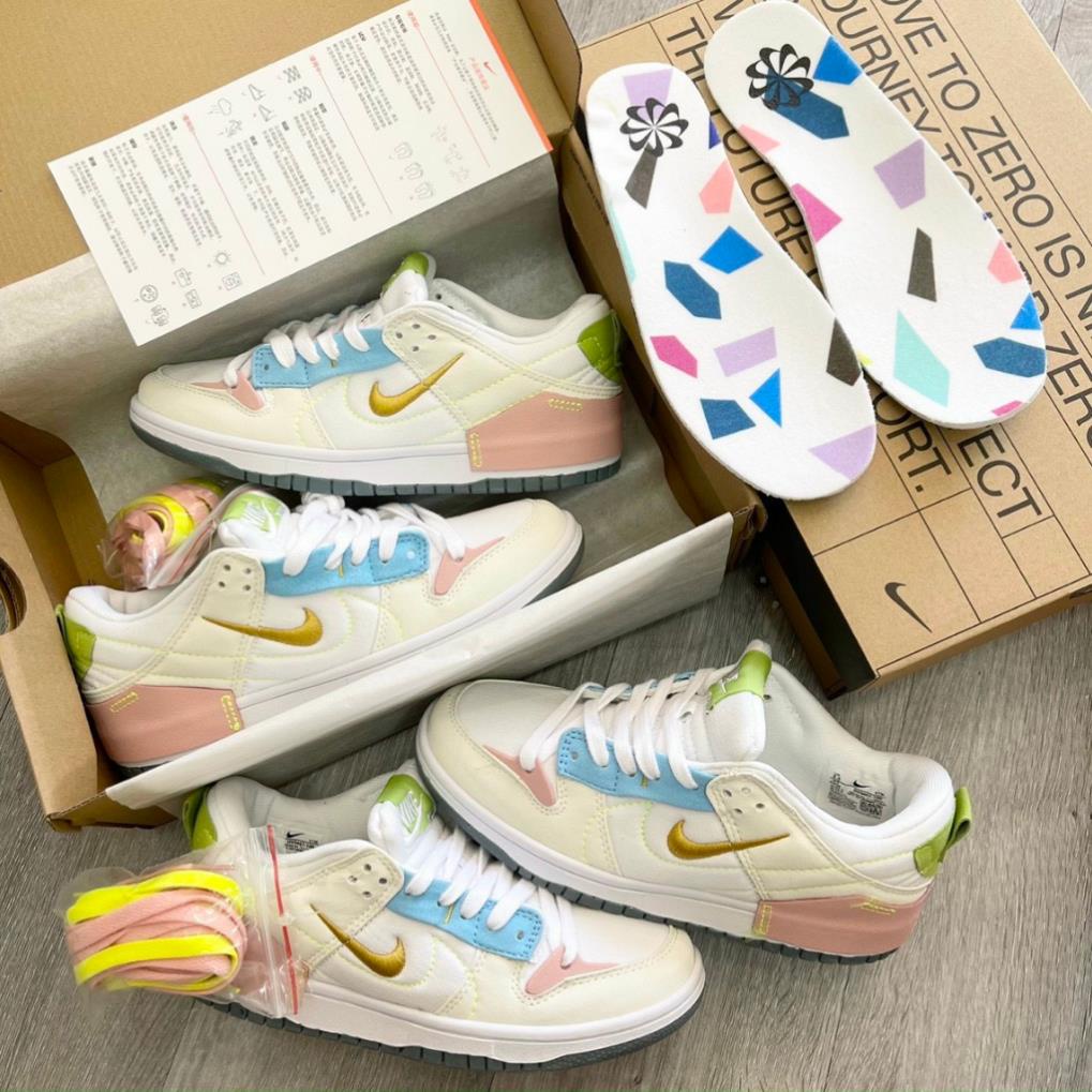 Giày Sneaker Sb Dunk Low Disrupt 2 Pale Ivory Black, Giày_Nike SB Dunk Low Black While Sb Dunk Low Kem móc đen hot 2023