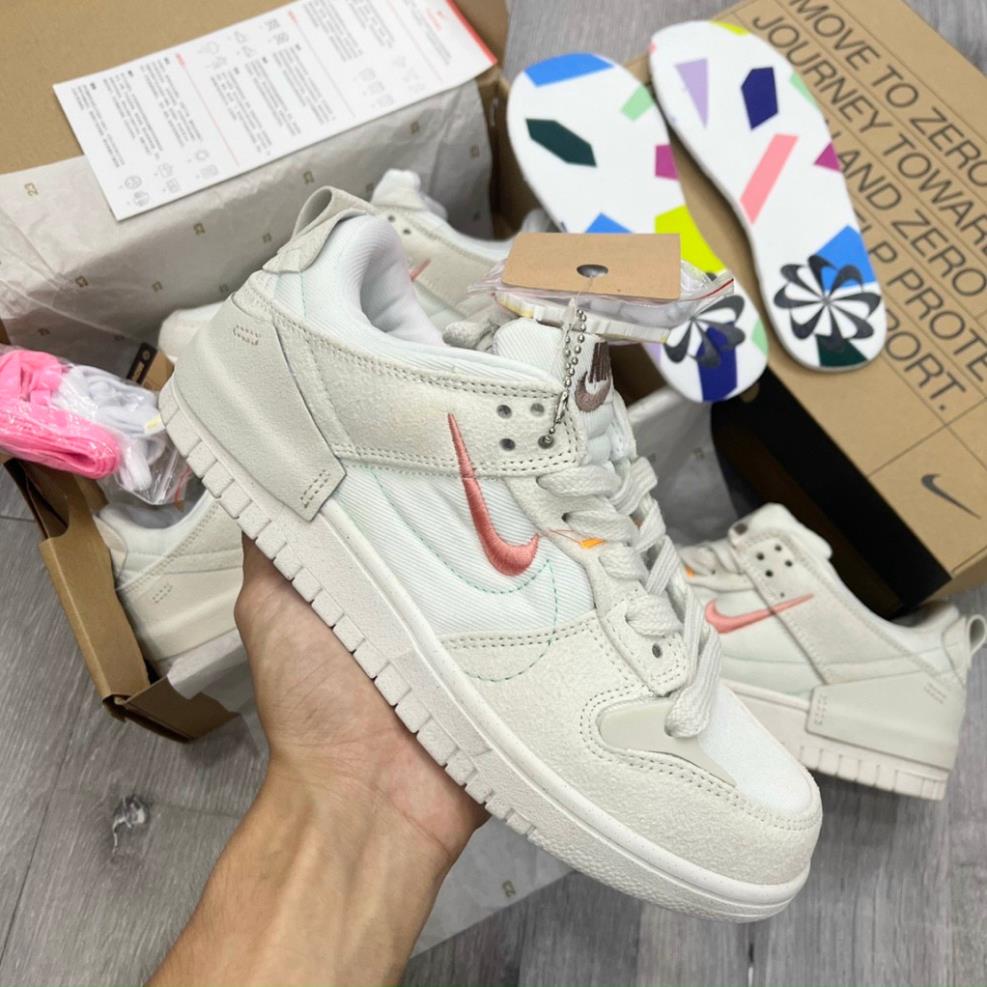 Giày Sneaker Sb Dunk Low Disrupt 2 Pale Ivory Black, Giày_Nike SB Dunk Low Black While Sb Dunk Low Kem móc đen hot 2023