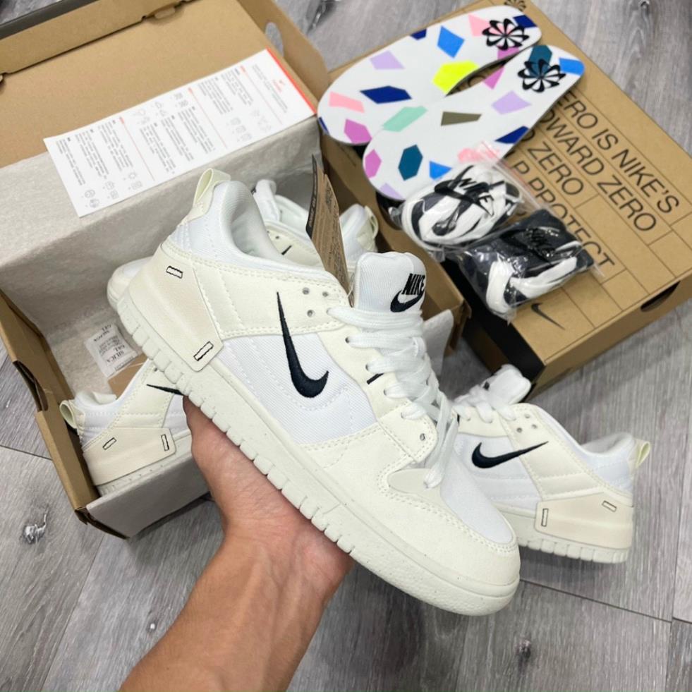 Giày Sneaker Sb Dunk Low Disrupt 2 Pale Ivory Black, Giày_Nike SB Dunk Low Black While Sb Dunk Low Kem móc đen hot 2023