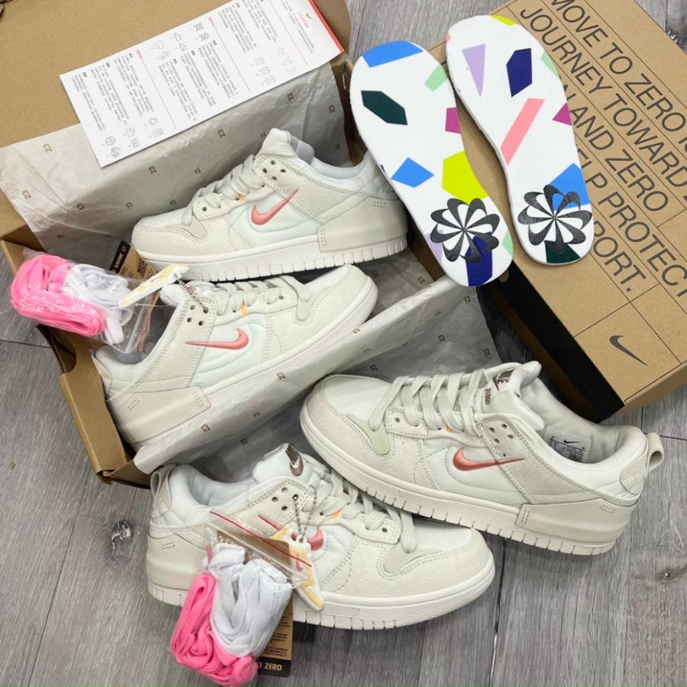 Giày Sneaker Sb Dunk Low Disrupt 2 Pale Ivory Black, Giày_Nike SB Dunk Low Black While Sb Dunk Low Kem móc đen hot 2023