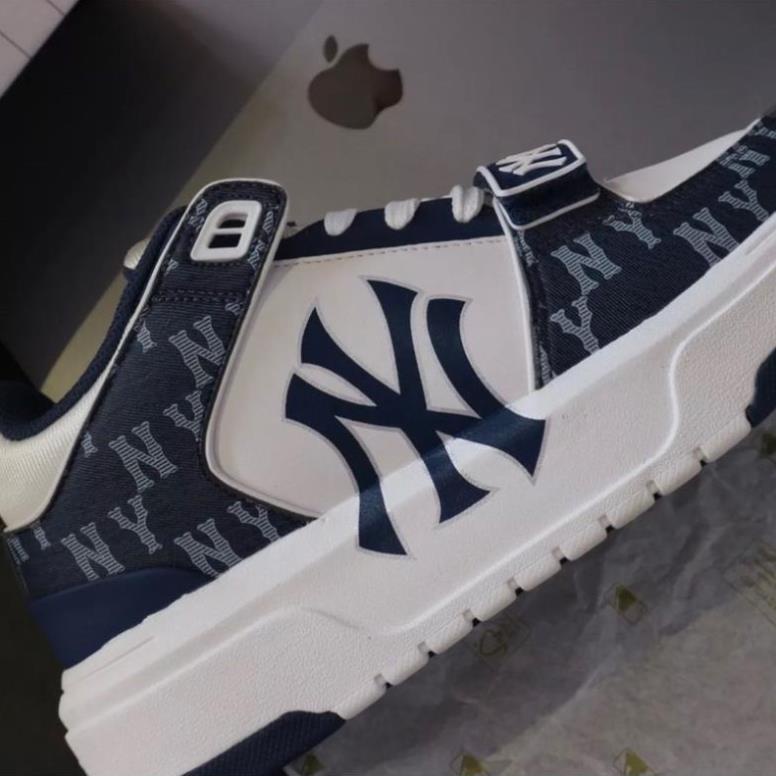 Giày Thể Thao MLB CHUNKY LINNER MONOGRAM 2023, Giày Sneaker NY Xanh Navy Full Box