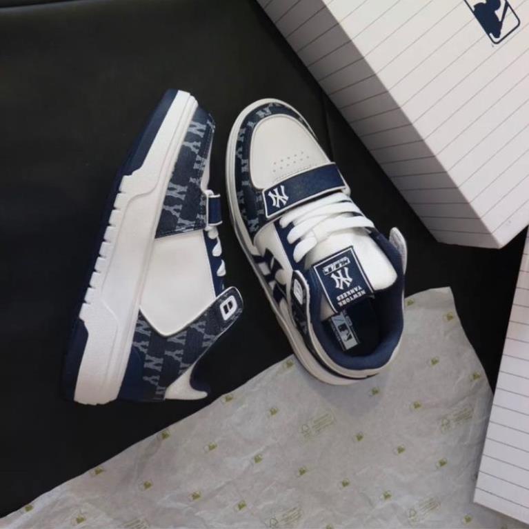 Giày Thể Thao MLB CHUNKY LINNER MONOGRAM 2023, Giày Sneaker NY Xanh Navy Full Box
