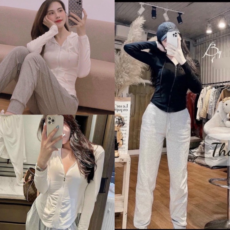 𝗩𝗶𝗱𝗲𝗼 𝗔̉𝗻𝗵 𝗧𝗵𝗮̣̂𝘁 ✔ Set áo khoác bên ngoài body mix quần bom Hack dáng , dễ mặc lm a