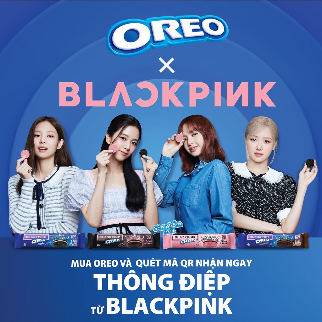 Bánh quy OREO BLACKPINK vị vani, combo 3 thanh x 119.6g