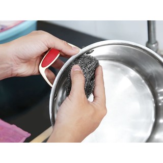 Set 6 miếng chà rửa xoong nồi lưới thép, bộ 6 bùi nhùi cọ nồi chảo siêu sạch, combo 6 miếng chà xoong
