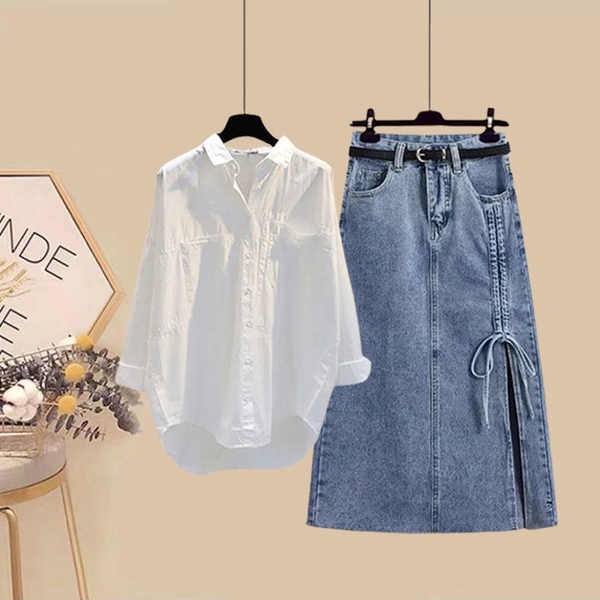 Set Áo Và Chân váy jean Thời Trang Mùa Thu Mới 2023 Dành Cho Nữ
