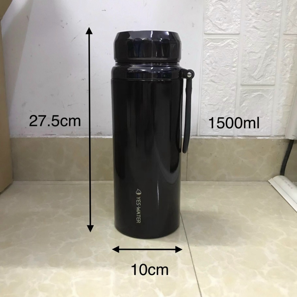 Bình nước giữ nhiệt, Bình giữ nhiệt nóng lạnh dung tích 1500ml, lõi inox 304 giữ nhiệt 8-12 giờ
