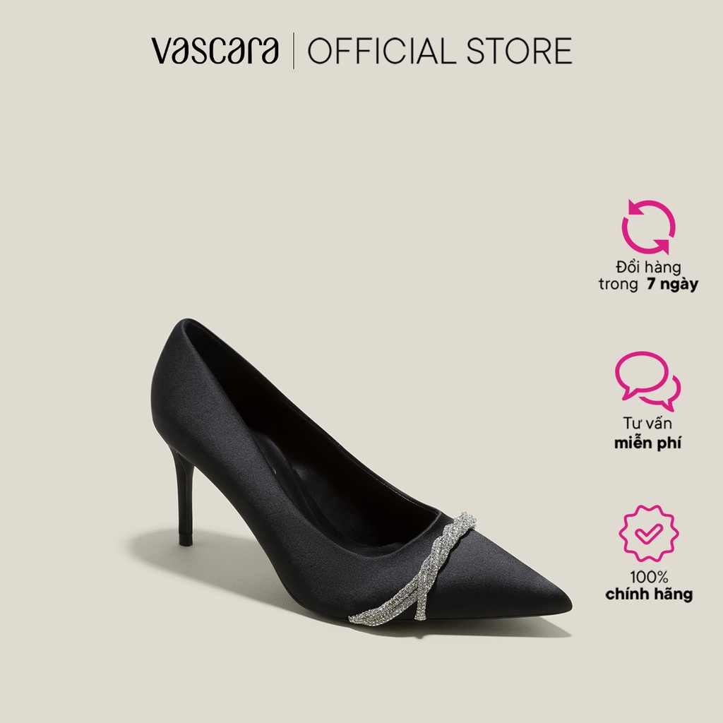 Vascara Giày Bít Mũi Nhọn Nhấn Dây Crystal - BMN 0607