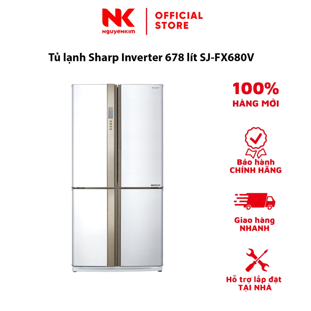 Tủ lạnh Sharp Inverter 678 lít SJ-FX680V