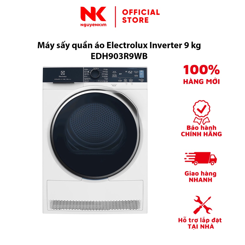 Máy sấy quần áo Electrolux Inverter 9 kg EDH903R9WB
