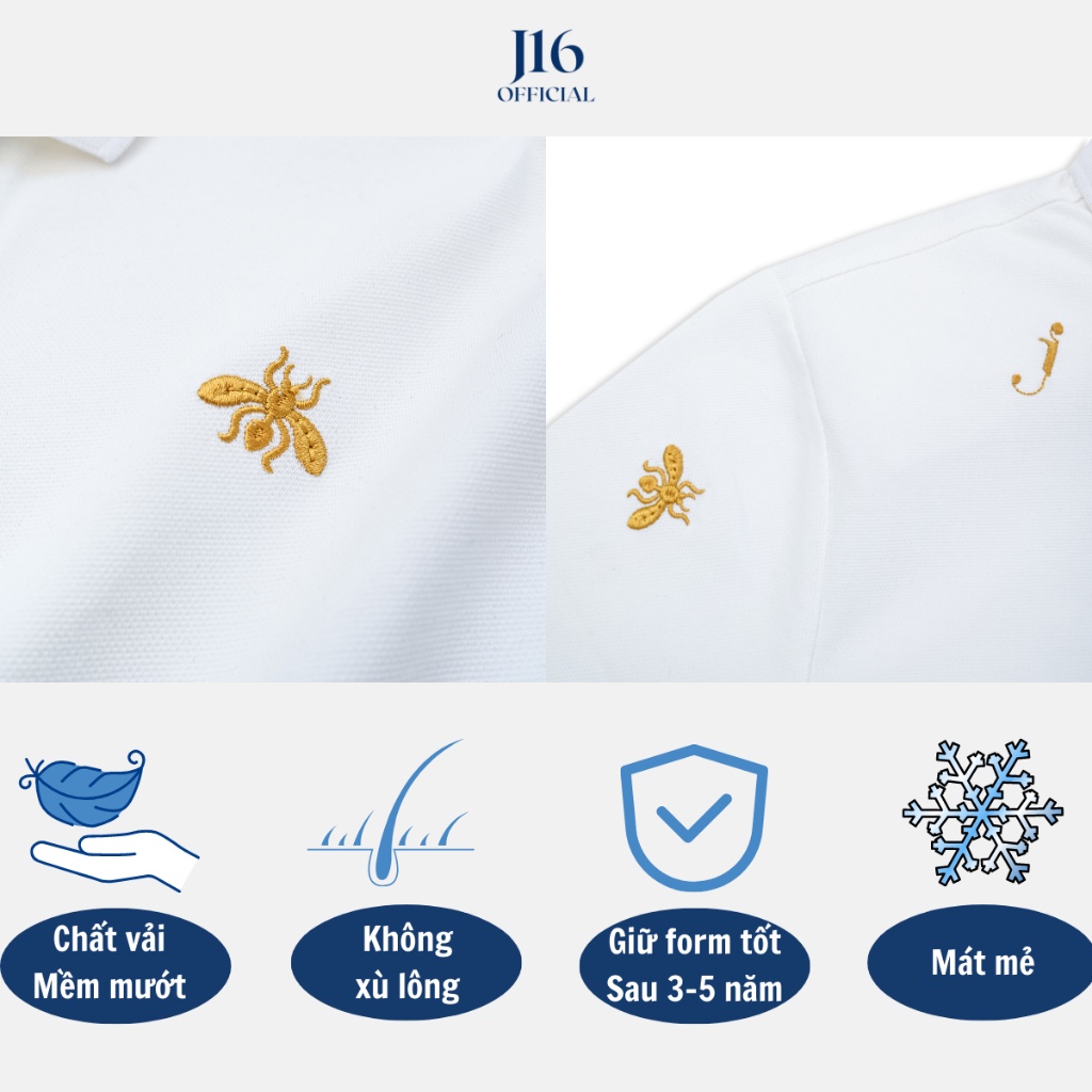 Áo Polo Nam Có Cổ William Vải Cá Sấu Gai Mắt Chim Thoáng Khí Co Giãn 4 Chiều  - J16