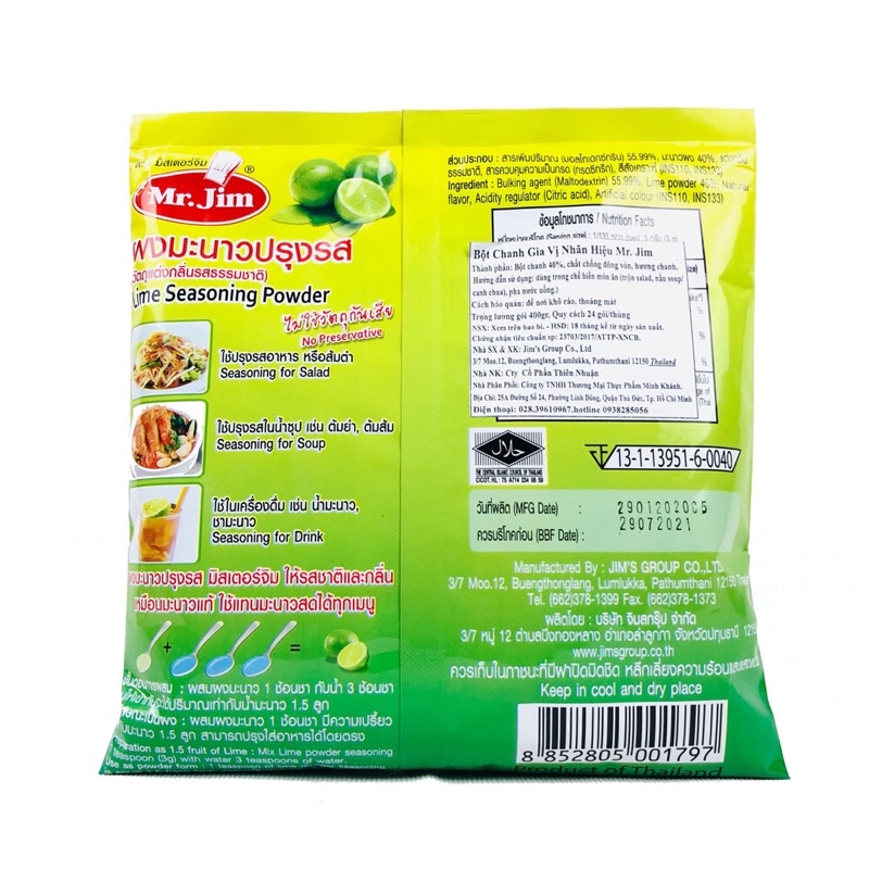 BỘT CHANH MR.JIM THAILAND HÀNG NHẬP KHẨU CHẤT LƯỢNG CAO