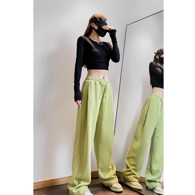 Quần legging thể thao JSC lưng cao ống rộng phong cách Mỹ thời trang xuân hè cho nữ