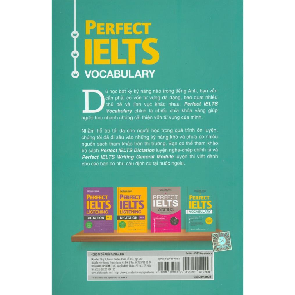 Sách - Perfect Ielts Vocabulary - William Jang  - AlphaBooks