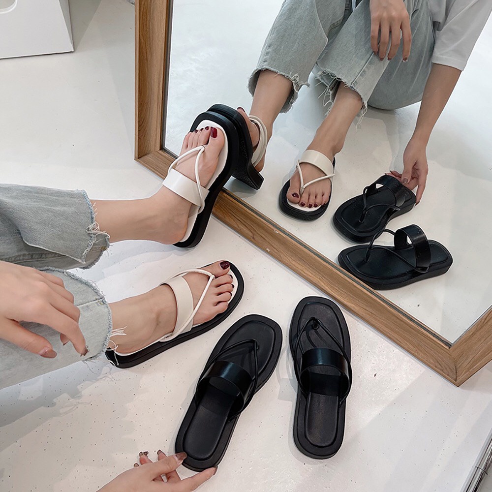 Dép Nữ Đế Xuồng Bánh Mì Xỏ Ngón Hot Trend