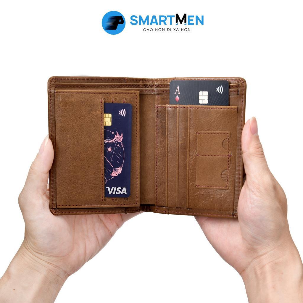 Ví gấp da bò Smart Men HCM màu nâu VD-16
