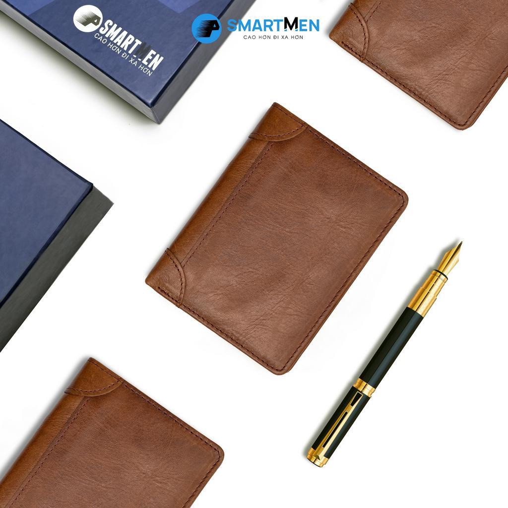 Ví gấp da bò Smart Men HCM màu nâu VD-16