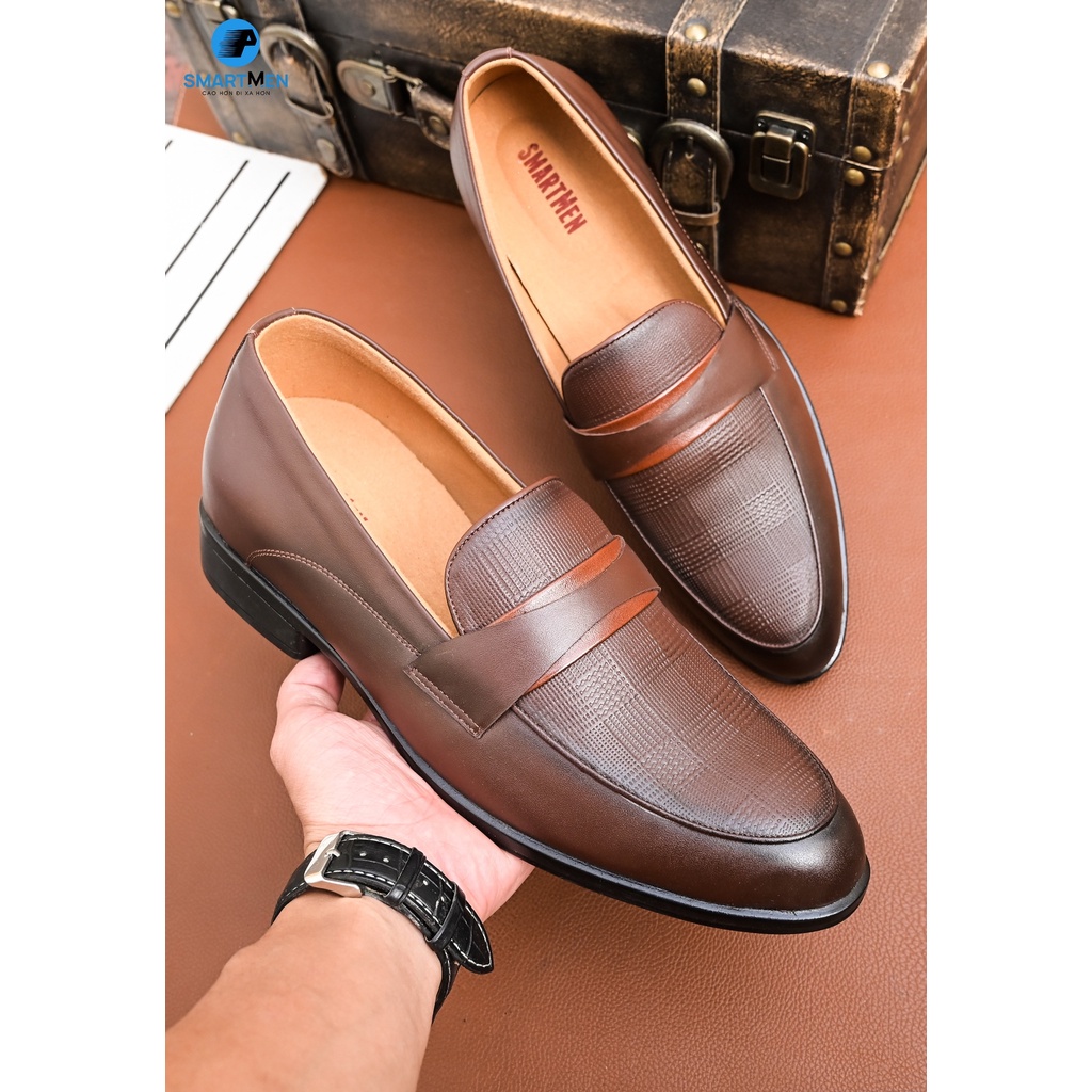 Giày lười Da bò Tăng chiều cao Smart Men HCM GLC-38-N