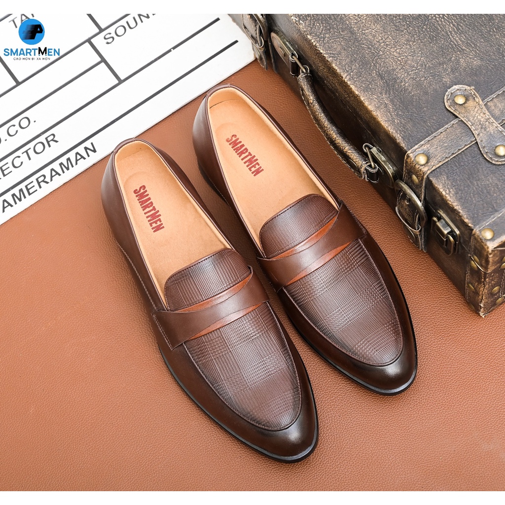 Giày lười Da bò Tăng chiều cao Smart Men HCM GLC-38-N