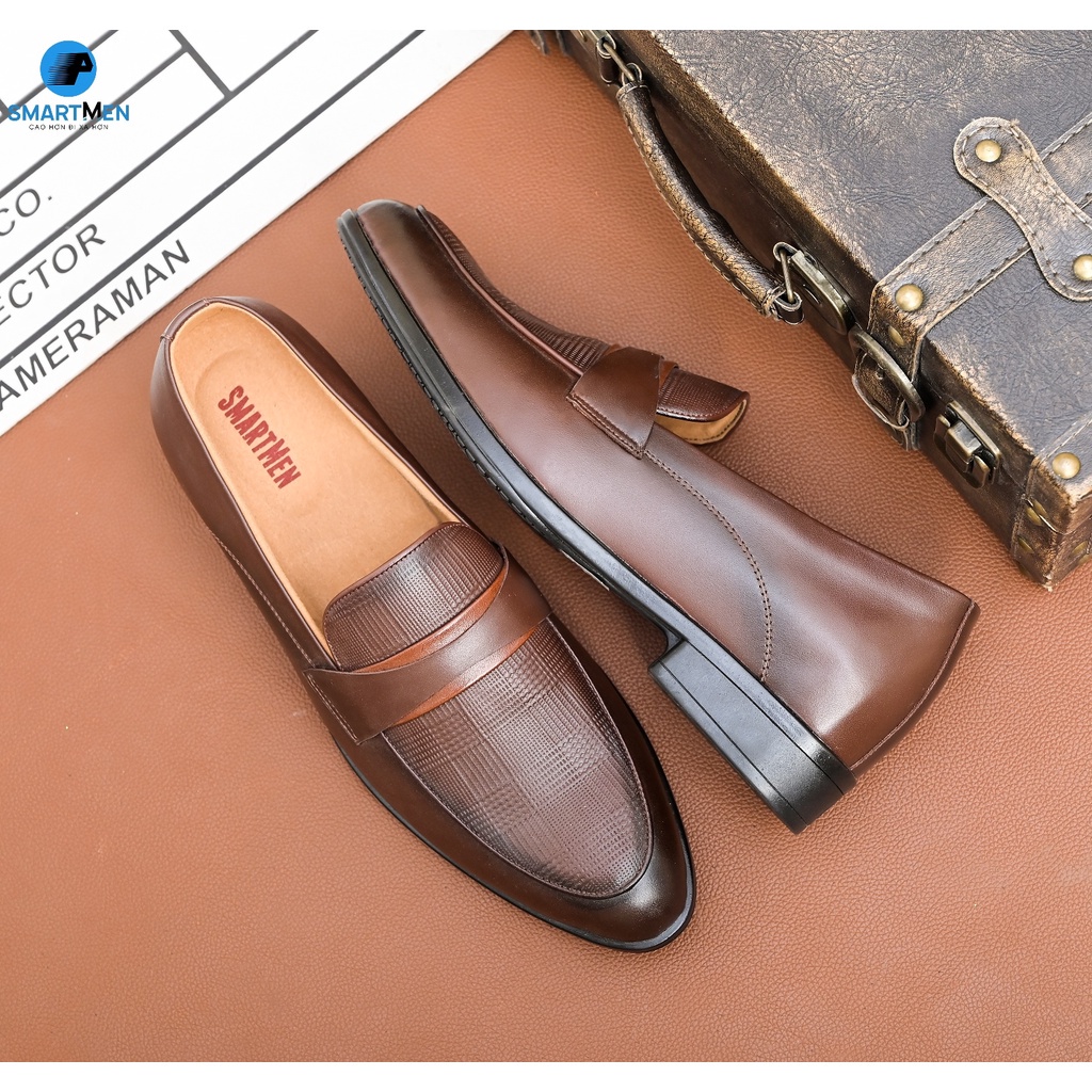 Giày lười Da bò Tăng chiều cao Smart Men HCM GLC-38-N