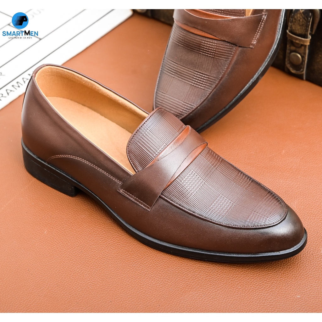 Giày lười Da bò Tăng chiều cao Smart Men HCM GLC-38-N