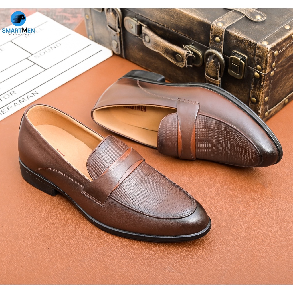 Giày lười Da bò Tăng chiều cao Smart Men HCM GLC-38-N