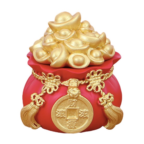 Hũ Đựng Muối Gạo Tài Lộc Đầu Năm Mới, Túi Thần Tài May Mắn Trang Trí Ban Thờ, Bàn Làm Việc Kích thước: 5.5x6x5.5cm
