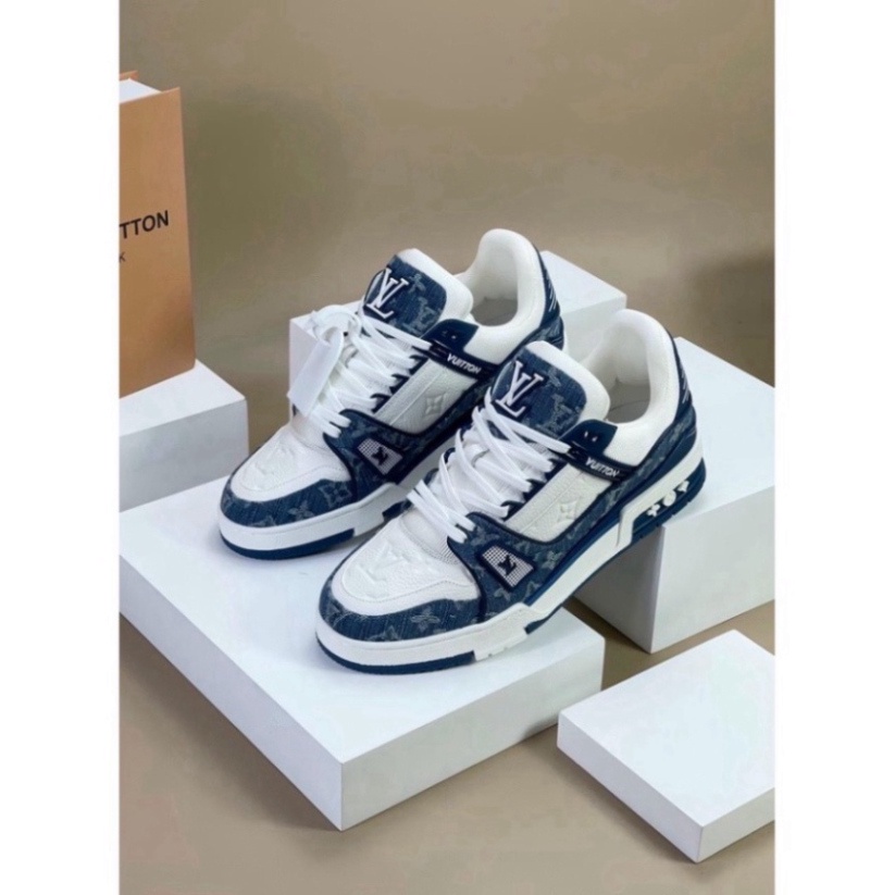 Giày LV Trainer, Louis Vuitton Trainer Black White, Giày LV Louis Vuitton HÀNG CAO CẤP