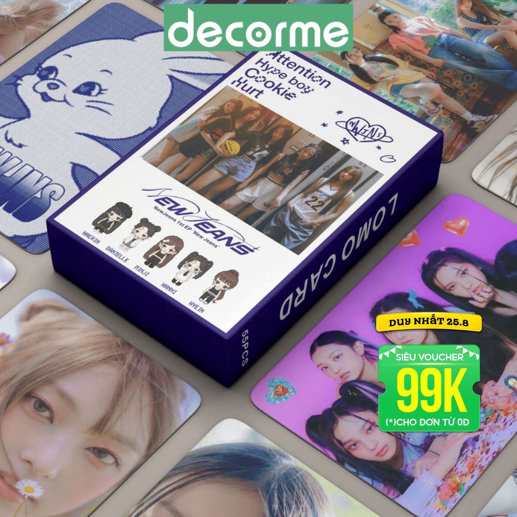 Bộ Sưu Tầm 55 Lomo Card bo góc NewJeans Album nhóm nhạc nữ thần tượng kpop