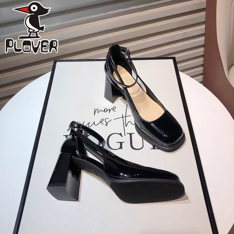 Plover Giày Sandal Cao Gót Mũi Vuông Đế Dày Chống Nước Cho Nữ