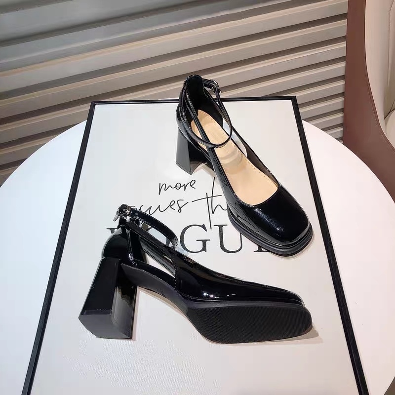 Plover Giày Sandal Cao Gót Mũi Vuông Đế Dày Chống Nước Cho Nữ