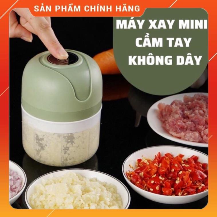 MÁY XAY TỎI ỚT, MÁY XAY MINI CẦM TAY 250ml, CÔNG SUẤT 300W, MÁY XAY THỊT, RAU CỦ SỬ DỤNG CỔNG SẠC USB