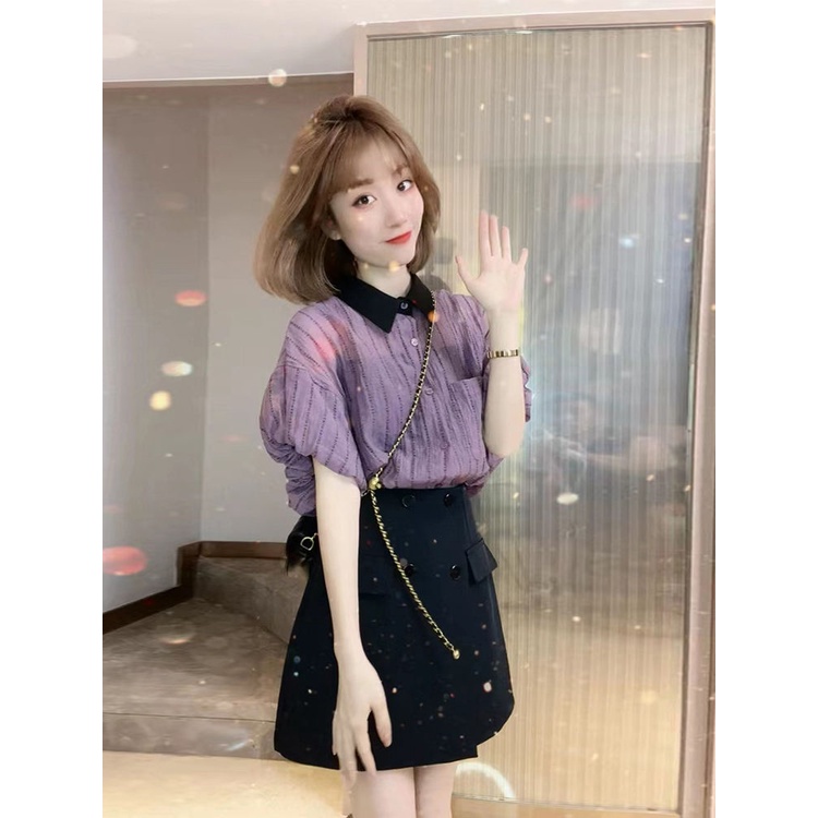 Xiaoxiang Set Áo Váy Hai Mảnh Đơn Giản Thời Trang Cao Cấp Phong Cách Mùa Hè Dành Cho Nữ Trung Niên