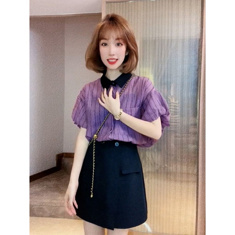 Xiaoxiang Set Áo Váy Hai Mảnh Đơn Giản Thời Trang Cao Cấp Phong Cách Mùa Hè Dành Cho Nữ Trung Niên