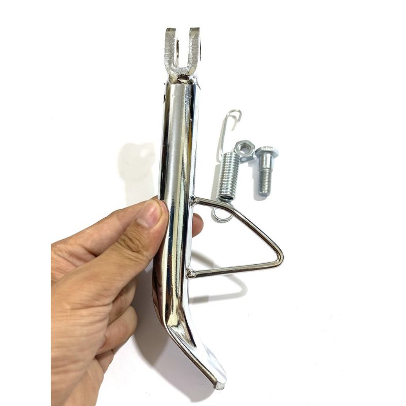 Chân chống cạnh INOX TRẮNG lắp xe Wave A 2007-2021, Wave 50cc, RSX, Blade